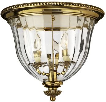 Cambridge Burnished Brass Flush Ceiling Light 3 Lamps by Hinkley (HK-CAMBRIDGE-F-B)