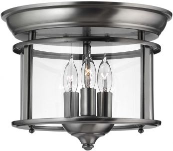 Gentry Pewter Flush Ceiling Light 3 Lamps by Hinkley (HK-GENTRY-F-PW)