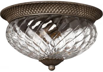 Plantation Pearl Bronze Flush Ceiling Light 3 Lamps by Hinkley (HK-PLANT-F-L-PZ)