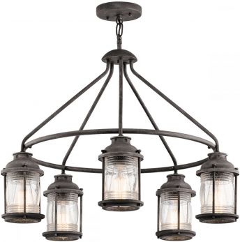 Ashland Bay Weathered Zinc Chandelier 5 Lamps by Kichler (KL-ASHLANDBAY-5P)