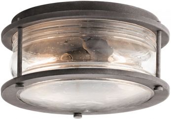Ashland Bay Weathered Zinc Flush Ceiling Light 1 Lamp by Kichler (KL-ASHLANDBAY-F)