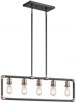 Imahn Black/Natural Brass Chandelier 5 Lamps by Kichler (KL-IMAHN-ISLE)