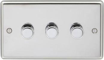 Eurolite Polished Stainless Steel Dimmer Switch 3 Gang (PSS3D400)