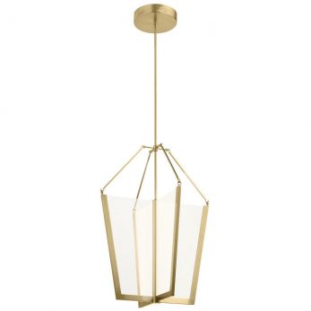 Quintiesse Champagne Gold Calters Large LED Foyer Pendant | QN-CALTERS-P-L-CG