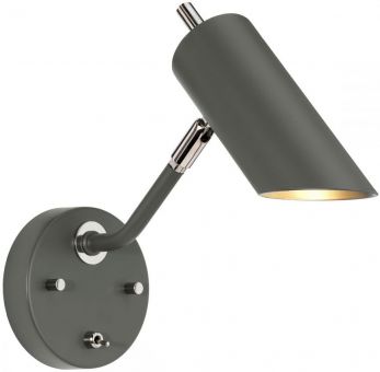 Quinto Dark Grey/Polished Nickel Wall Light 1 Lamp by Elstead (QUINTO1-GPN)