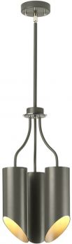 Quinto Dark Grey/Polished Nickel Chandelier 3 Lamps by Elstead (QUINTO3-GPN)