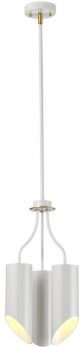 Quinto White/Aged Brass Chandelier 3 Lamps by Elstead (QUINTO3-WAB)