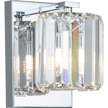 Divine Polished Chrome Wall Light 1 Lamp by Quoizel (QZ-DIVINE1-PC-BATH)