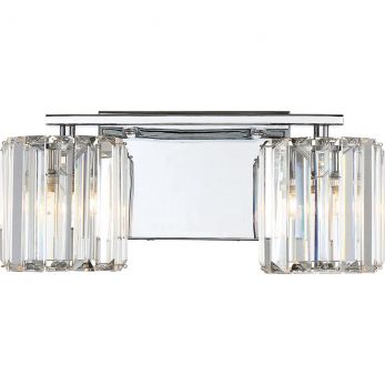 Divine Polished Chrome Wall Light 2 Lamps by Quoizel (QZ-DIVINE2-PC-BATH)