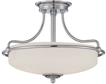 Griffin Antique Nickel Semi-Flush Ceiling Light 3 Lamps by Quoizel (QZ-GRIFFIN-SFS-AN)