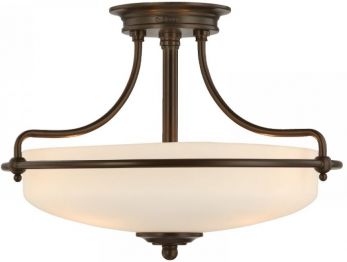 Griffin Palladian Bronze Semi-Flush Ceiling Light 3 Lamps by Quoizel (QZ-GRIFFIN-SFS-PN)