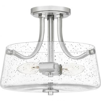 Hollister Polished Nickel Semi-Flush Ceiling Light 2 Lamps by Quoizel (QZ-HOLLISTER-SF-PN)