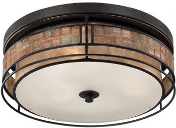 Laguna Renaissance Copper Flush Ceiling Light 3 Lamps by Quoizel (QZ-LAGUNA-F-L)