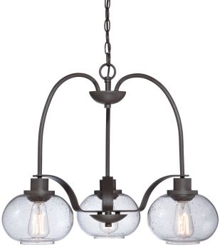 Trilogy Old Bronze Chandelier 3 Lamps by Quoizel (QZ-TRILOGY3)