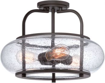 Trilogy Old Bronze Semi-Flush Ceiling Light 3 Lamps by Quoizel (QZ-TRILOGY-SF-M)
