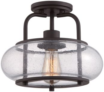 Trilogy Old Bronze Semi-Flush Ceiling Light 1 Lamp by Quoizel (QZ-TRILOGY-SF-S)