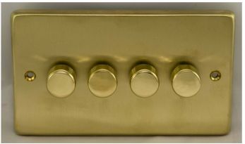 Eurolite Satin Brass Dimmer Switch 4 Gang (SB4D400)