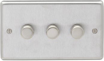 Eurolite Satin Stainless Steel Dimmer Switch 3 Gang (SSS3D400)