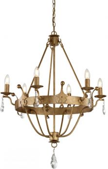 Windsor Gold Patina Chandelier 6 Lamps by Elstead (WINDSOR6-GOLD)