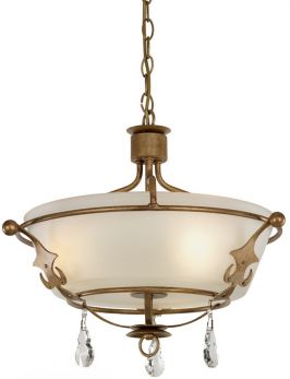Windsor Gold Patina Semi-Flush Ceiling Light 3 Lamps by Elstead (WINDSOR-SF-GOLD)