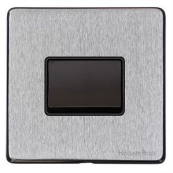Heritage Satin Chrome 6 Amp Triple Pole Fan Isolating Switch Vintage Screwless Plate (X03.1990.BK)