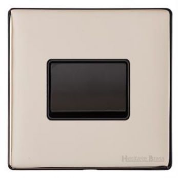 Heritage Satin Nickel 6 Amp Triple Pole Fan Isolating Switch Vintage Screwless Plate (X05.1990.BK)