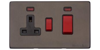 Vintage Matt Bronze X09 45A Cooker Unit + 13A Socket