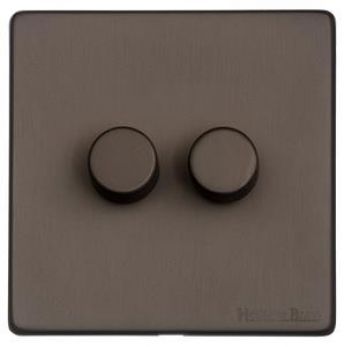 X09.270 TED Vintage Matt Bronze 2-Gang LED Dimmer Switch Screwless (X09.270-TED)