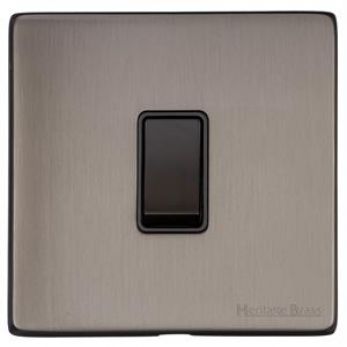 Satin Black Nickel 1 Gang 2 Way Intermediate Switch (10A) Vintage Screwless Plate (X66.101.BK)