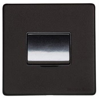 Heritage Brass Vintage Matt Black 1 Gang 6A Triple Pole Fan Isolator Switch Screwless (XBK.1990.BK)