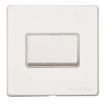 Heritage Matt White 6 Amp Triple Pole Fan Isolating Switch Vintage Screwless Plate (XWH.1990.W)