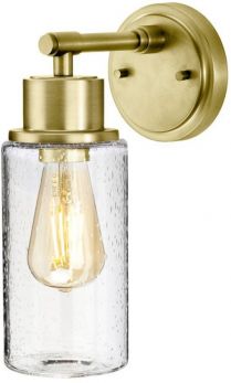 Morvah Brushed Brass Wall Light 1 Lamp by Elstead (BATH-MORVAH1-BB)