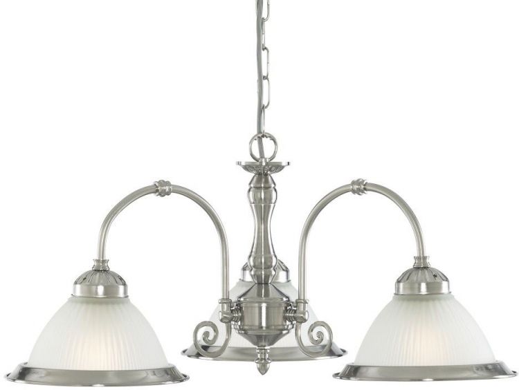 American Diner - 3lt Ceiling, Satin Silver, Acid Glass (1043-3)