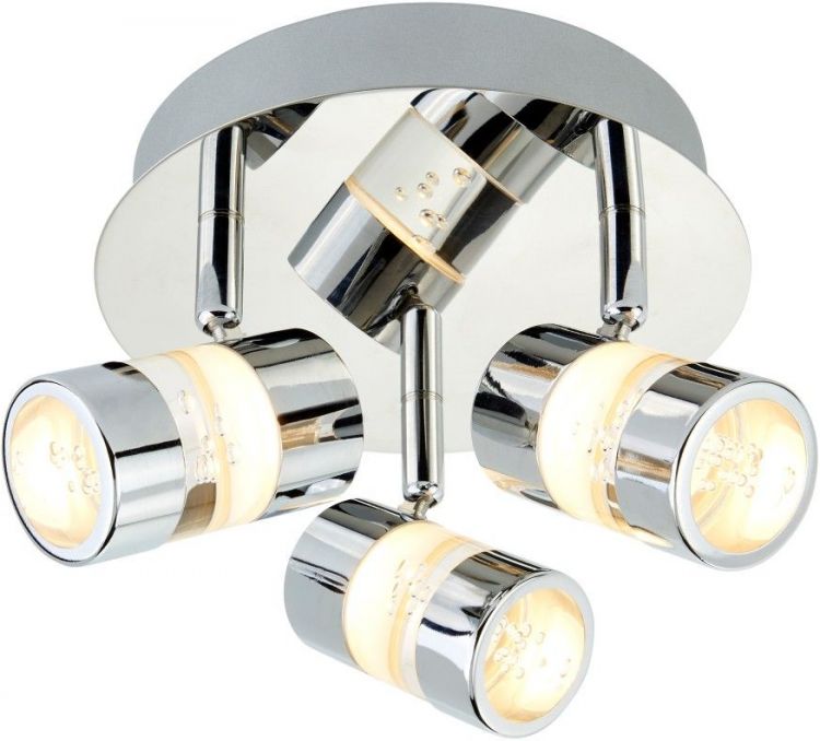 Bubbles Effect IP44 LED 3lt Round Spot Chrome & Acrylic Shade (4413CC)