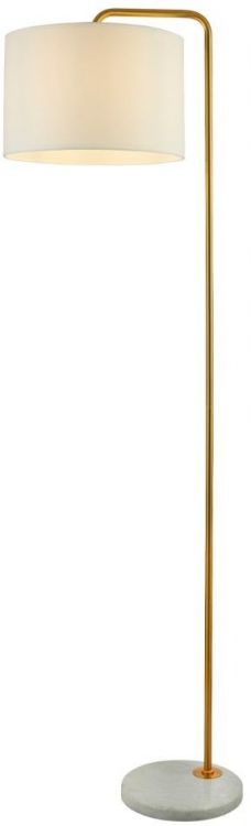 Hangman Gold Floor Lamp with White Marble Base (5024GO)