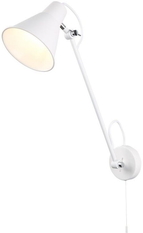 Adjustable Wall Bracket 1lt, Matt White, Chrome (6302WH)