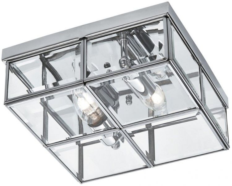 Flush - 2lt Flush Box, Chrome with Clear Bevelled Glass Panels (6769-26CC)