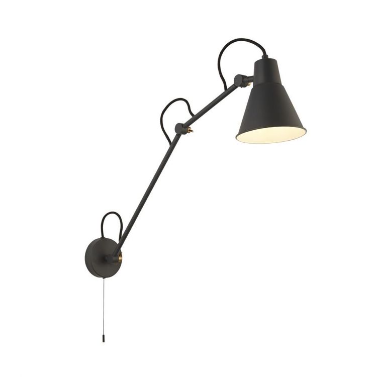 Swing Arm Wall Light - Grey Metal - Searchlight - 7403GY