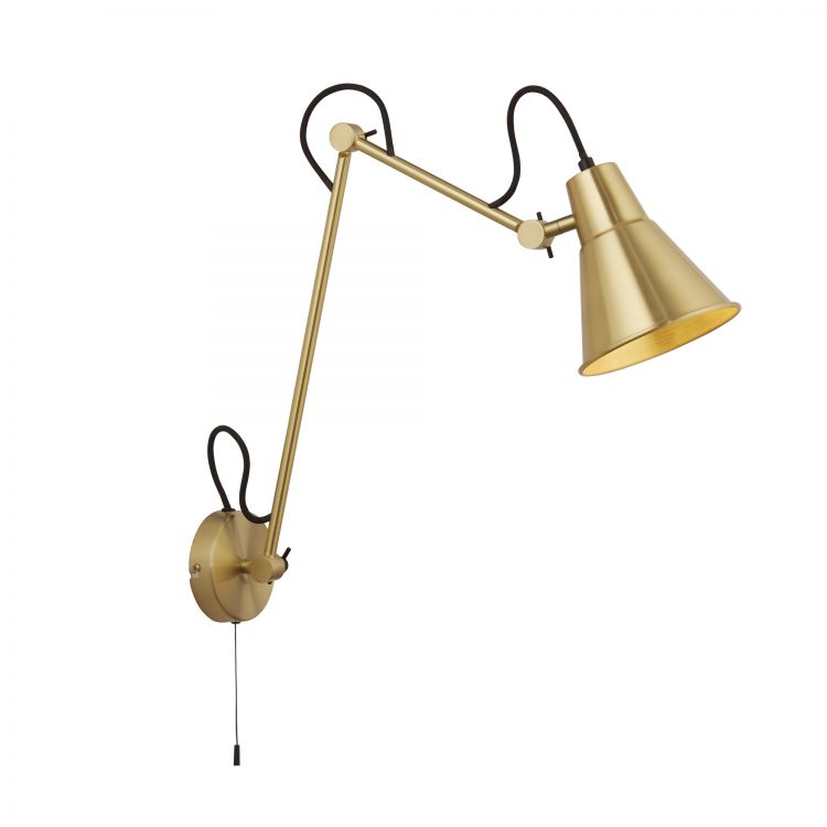 Swing Arm Wall Light - Brass Metal - Searchlight - 7403PB