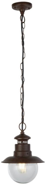 Old Station Rustic Brown and Clear Acrylic Pendant 1 Lamp by Starbright (7653RU)