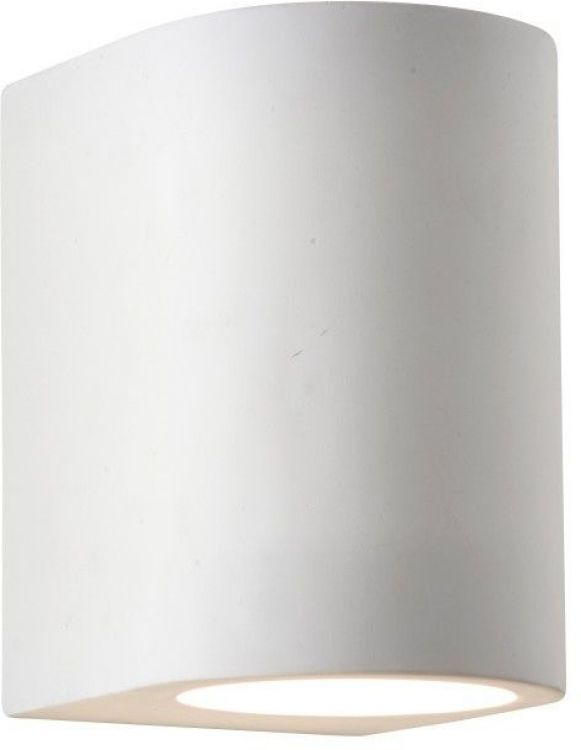 Gypsum G9 White Curved Cylinder Plaster Wall Light (8436)
