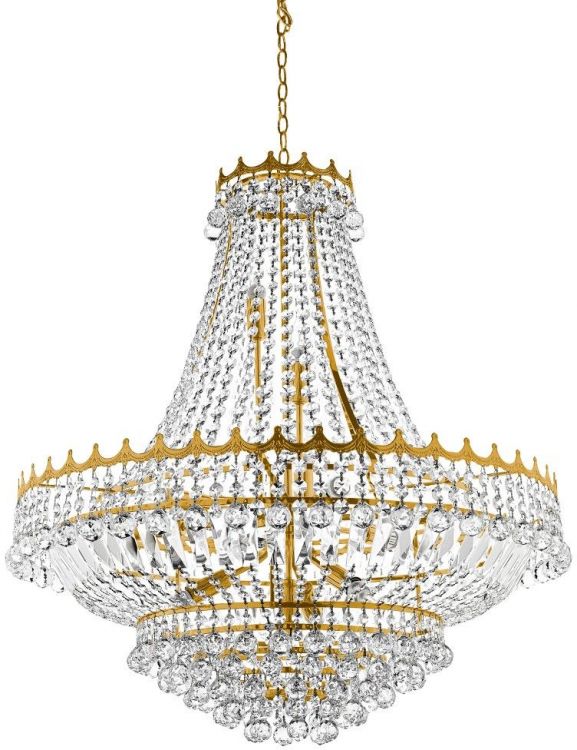 Versailles - 13lt (Dia 82cm) Clear Crystal Chandelier, Gold Frame (9112-82GO)