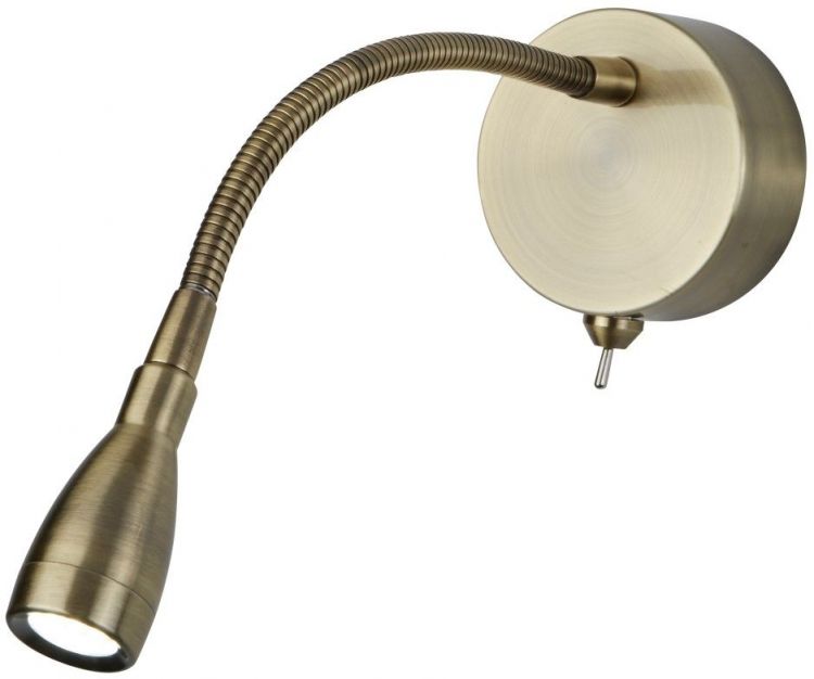 LED Adjustable Wall Light - LED Reading Light - Antique Brass (9917AB)