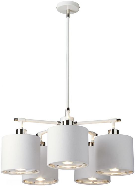 Balance White/Polished Nickel Chandelier 5 Lamps by Elstead (BALANCE5-WPN)
