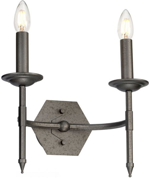 Crown Iron Gate Wall Light 2 Lamps by Elstead (CROWN2)
