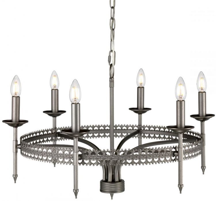 Crown Iron Gate Chandelier 6 Lamps by Elstead (CROWN6)
