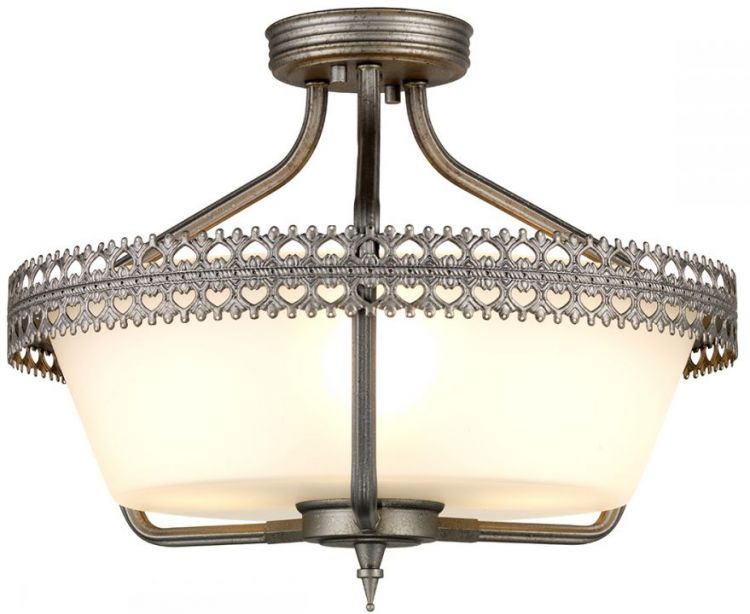 Crown Iron Gate Semi-Flush Ceiling Light 3 Lamps by Elstead (CROWN-SF)