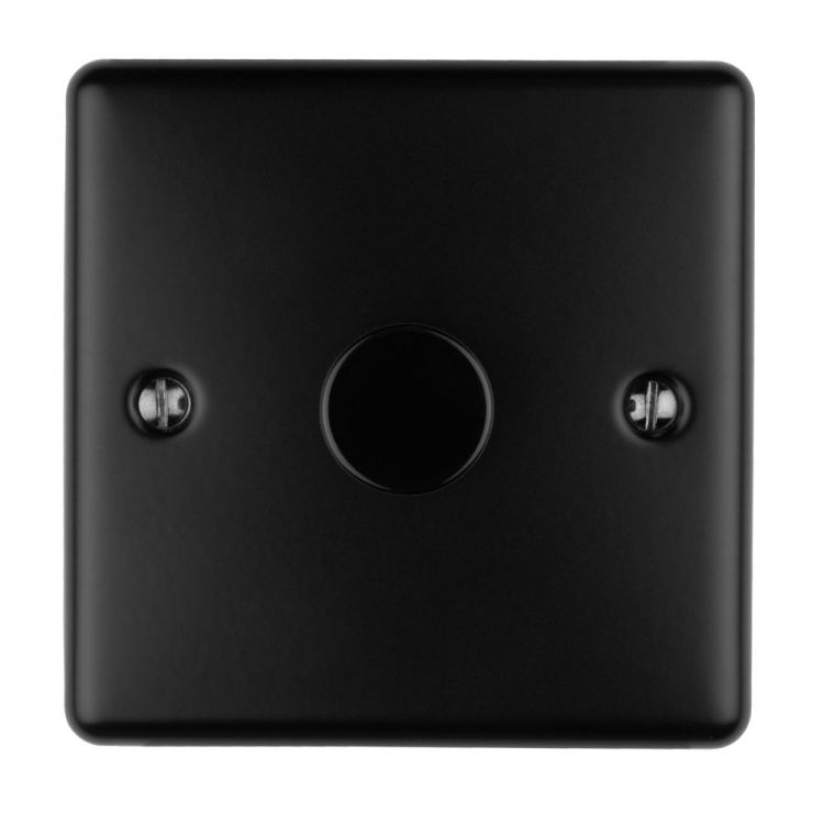 Eurolite 1 Gang 400W/LED 2Way Dimmer Switch Matt Black Enhance Range - EN1DLEDMBB