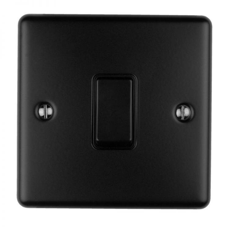 Eurolite 1 Gang 10Amp 2Way Switch Matt Black Enhance Range Black Trim - EN1SWMBB