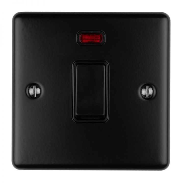 Eurolite 1 Gang 20Amp DP Switch With Neon Matt Black Enhance Range Black Trim - EN20ASWNMBB